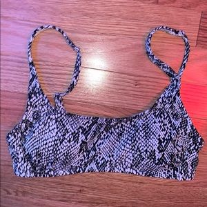 Black & white Snake skin Swim Top